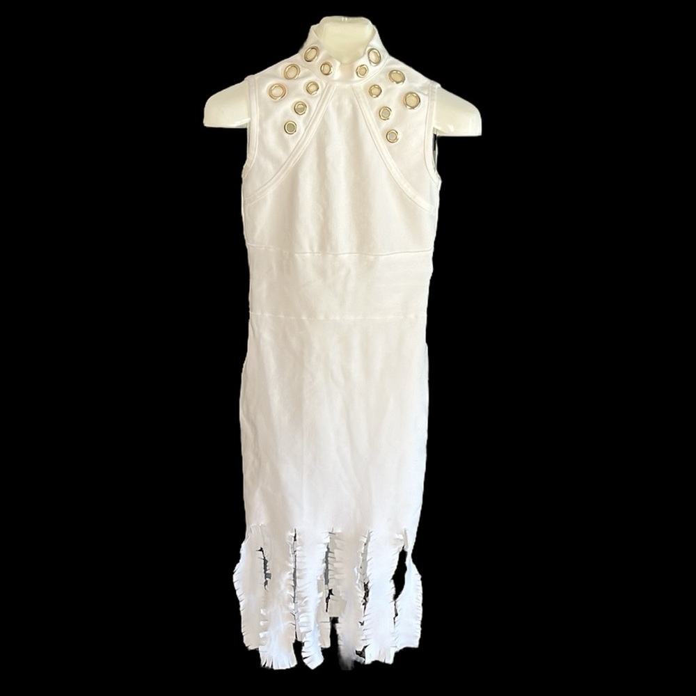 Codigo fringe hem grommet dress